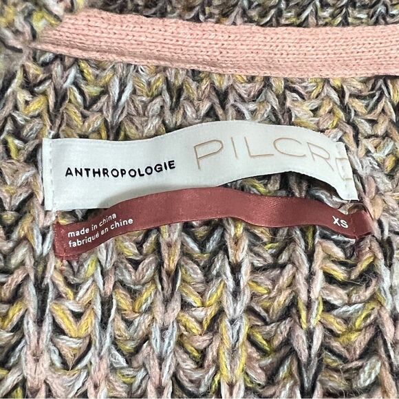 Anthropologie Pilcro & The Letterpress Marika V Neck Slimming Sweater XS Neutral - Picture 12 of 13